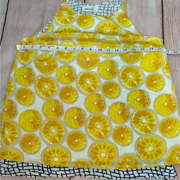 Anthropolgie Porridge Women’s XS Lemons Print Layered Silky Flowy Tank Top - Picture 8 of 9